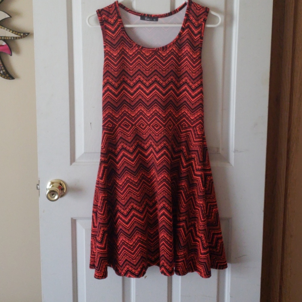 Bright orange chevron dress